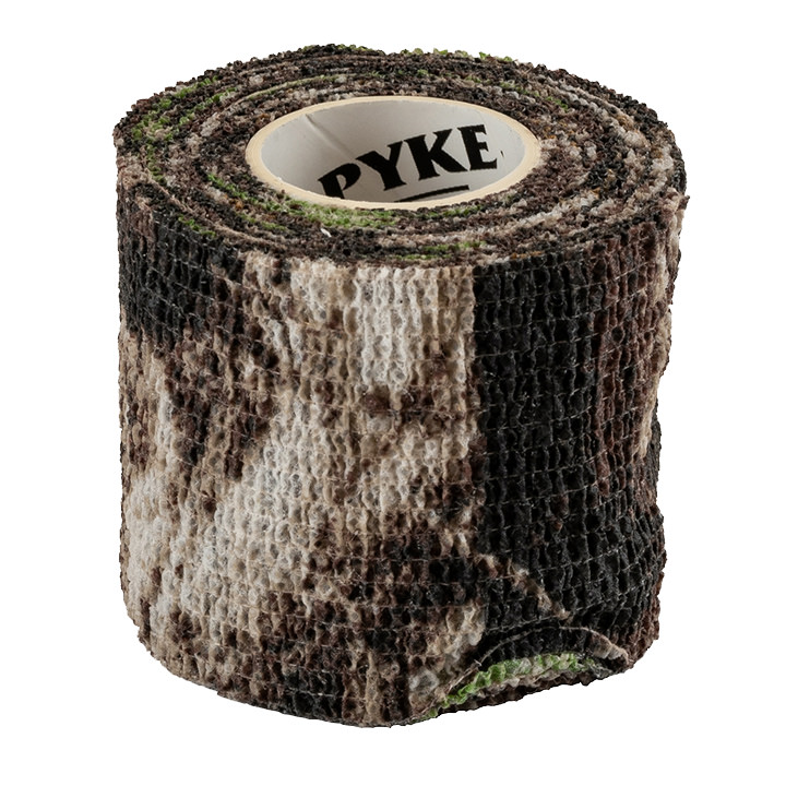 Brown roll of tape covered in a camouflage pattern.