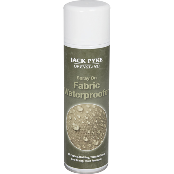 A bottle of fabric waterproofing spray from Jack Pyke.