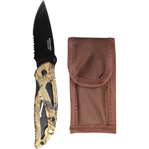 Jack Pyke Camo Lock Knife (Stainless Handle)