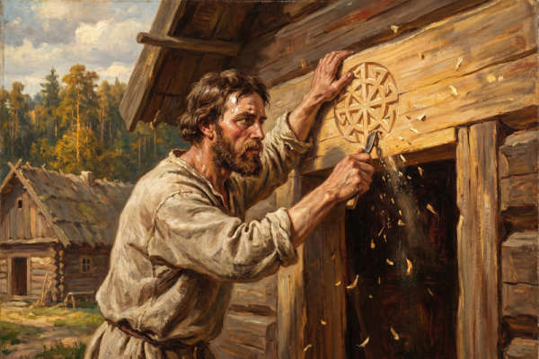 Man in a beanie and old shirt using power chisel on wood